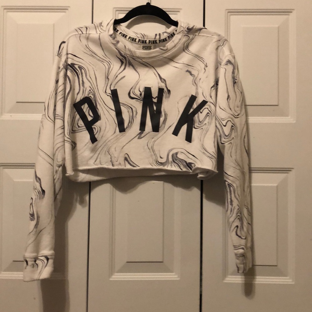 PINK long sleeve crop top